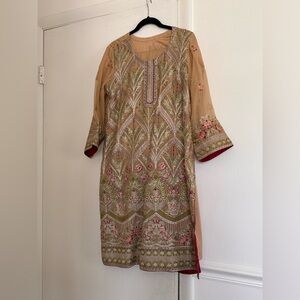 Fully embroided kameez shalwar and dupatta